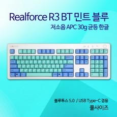 Realforce R3 BT 민트 블루 저소음 APC 30g 균등 한글 (풀사이즈)-R3HBK6
